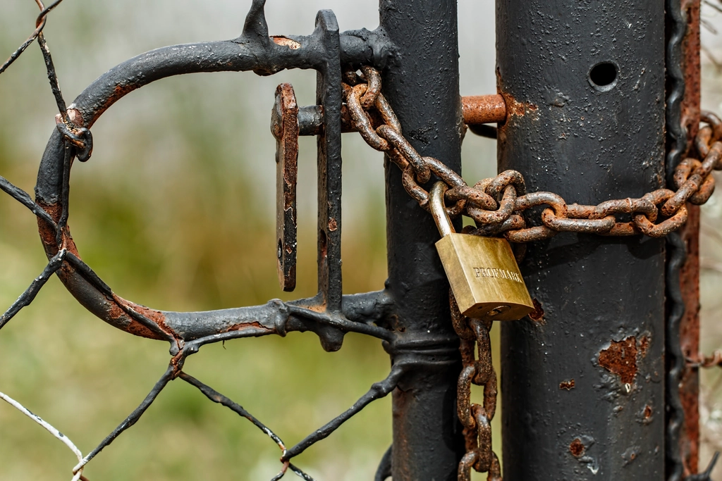 Padlock and keyboard representing password security